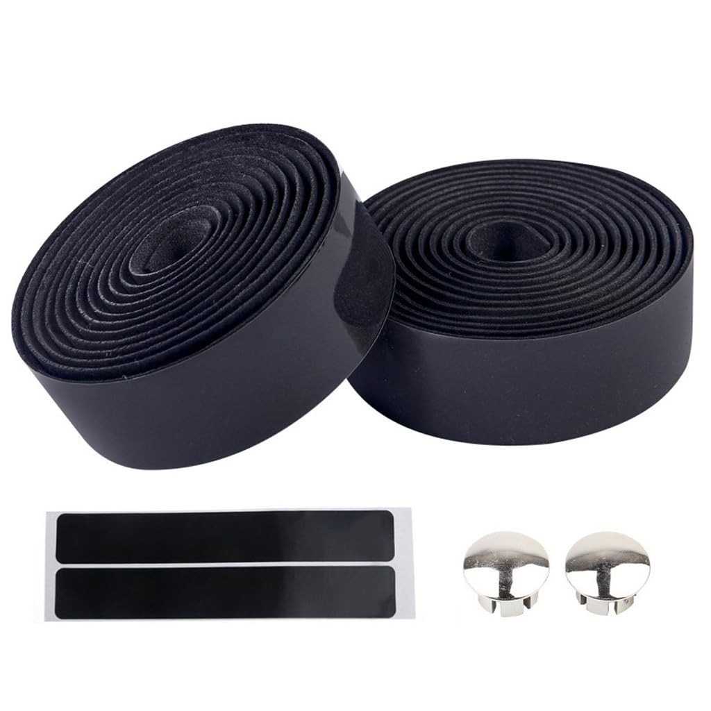 Bike Handlebar Tape EVA Foam Cycling Wraps Black 2 Rolls Road Bike