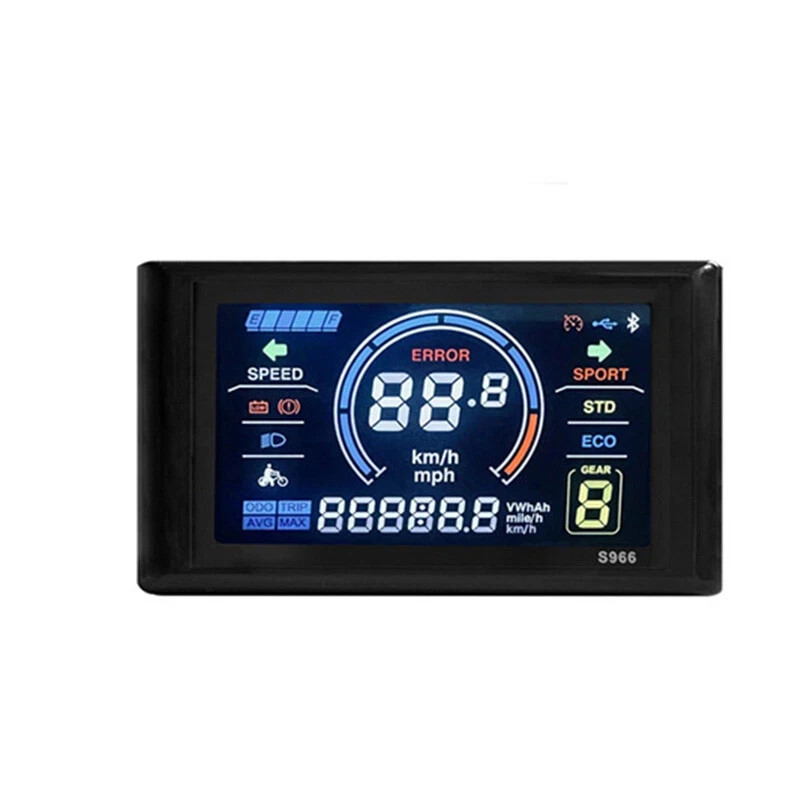 24-52VS966LCD ABS IP65 E-Bike Scooter Display Multi-func Waterproof EasyInstall.