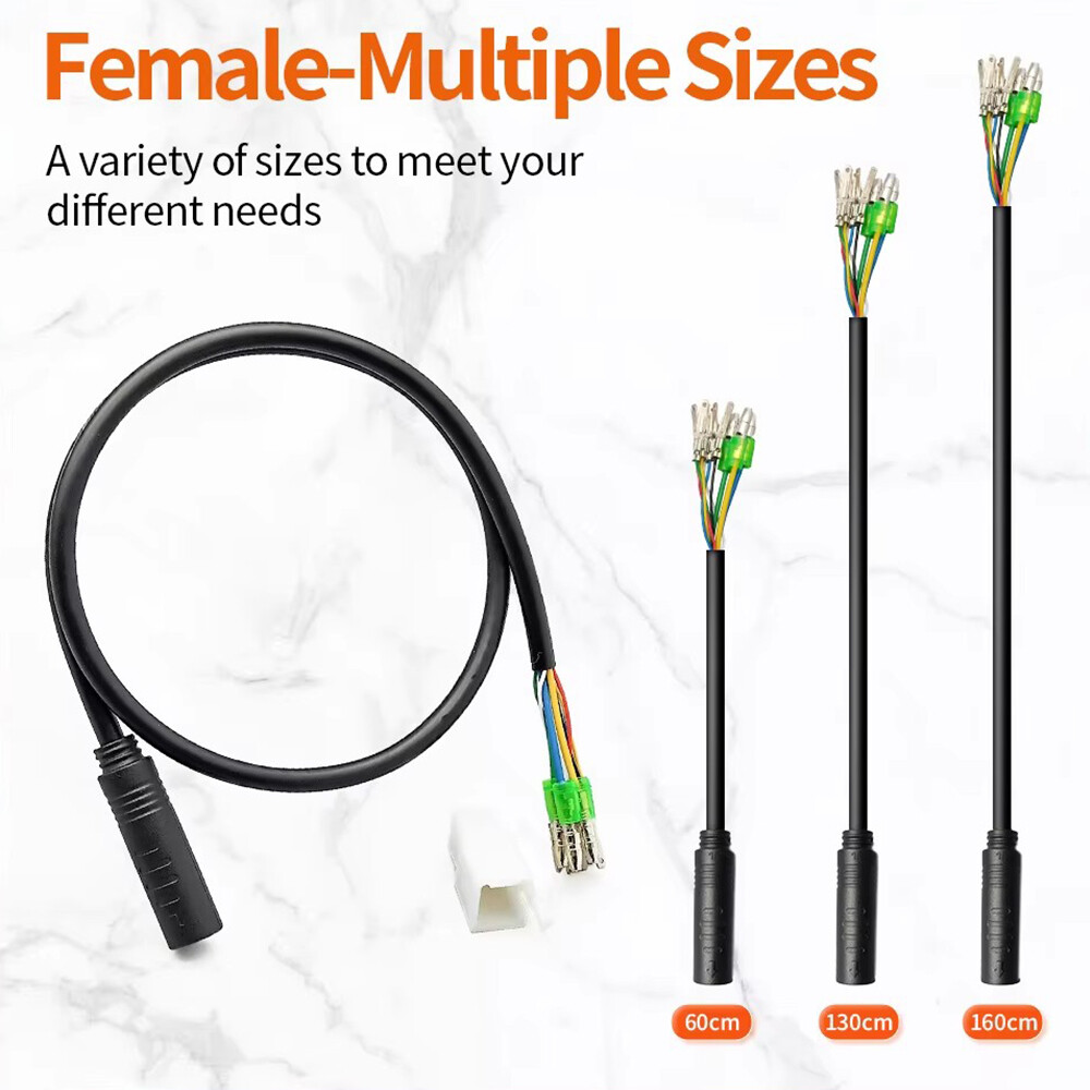 E-bike Electric Bicycle Hub Motor Extension Cable 9 Pin Male Female 90/130/160cm