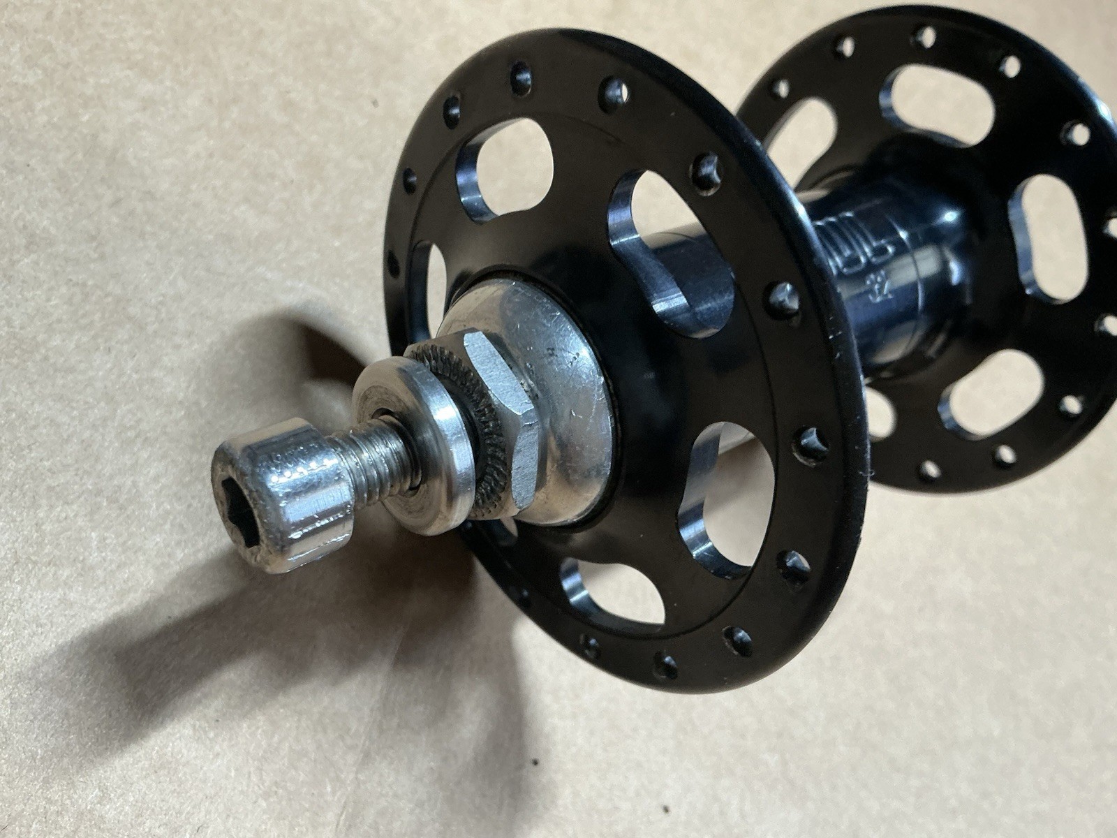 Paul Components High Flange Front Hub, 100mm Spacing, 32 Hole, Bolt-On, Black