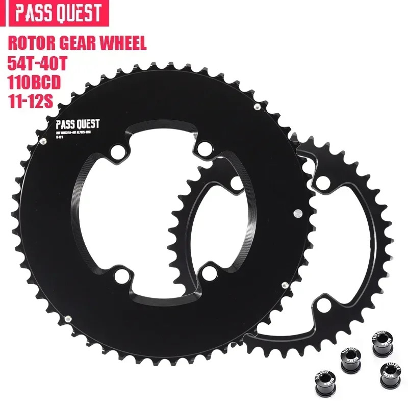 PASS QUEST 110 BCD Double Chainring for ROTOR VEGAST ALDHU Road Bike Crown
