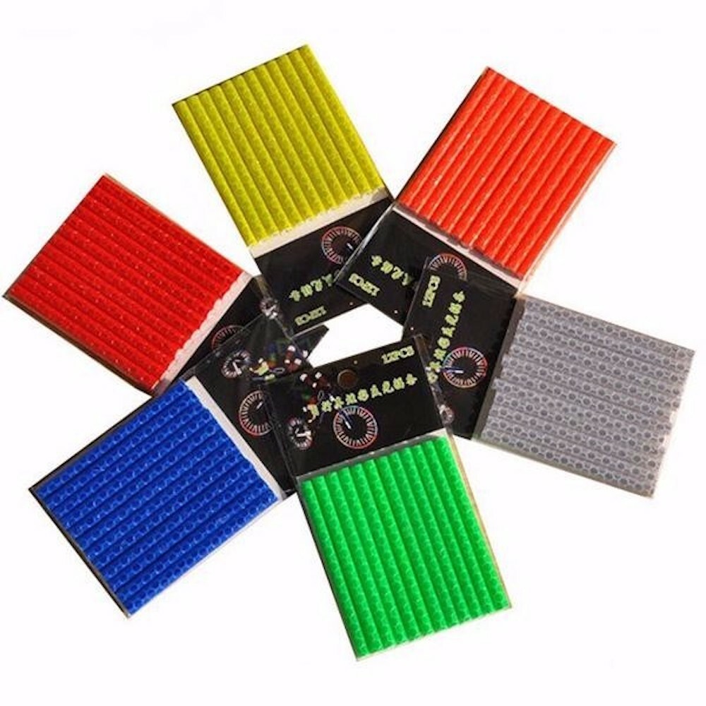 12 PACK SPOKE REFLECTORS 2.75″ SAFETY STRIPS FOR Cycling Bikes Bicycle Wheel Rim