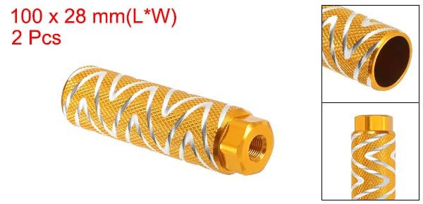 2 Pack Aluminum Alloy Bike Pegs Anti-Skid Fit 3/8 Inch Axles with Stripe Yellow