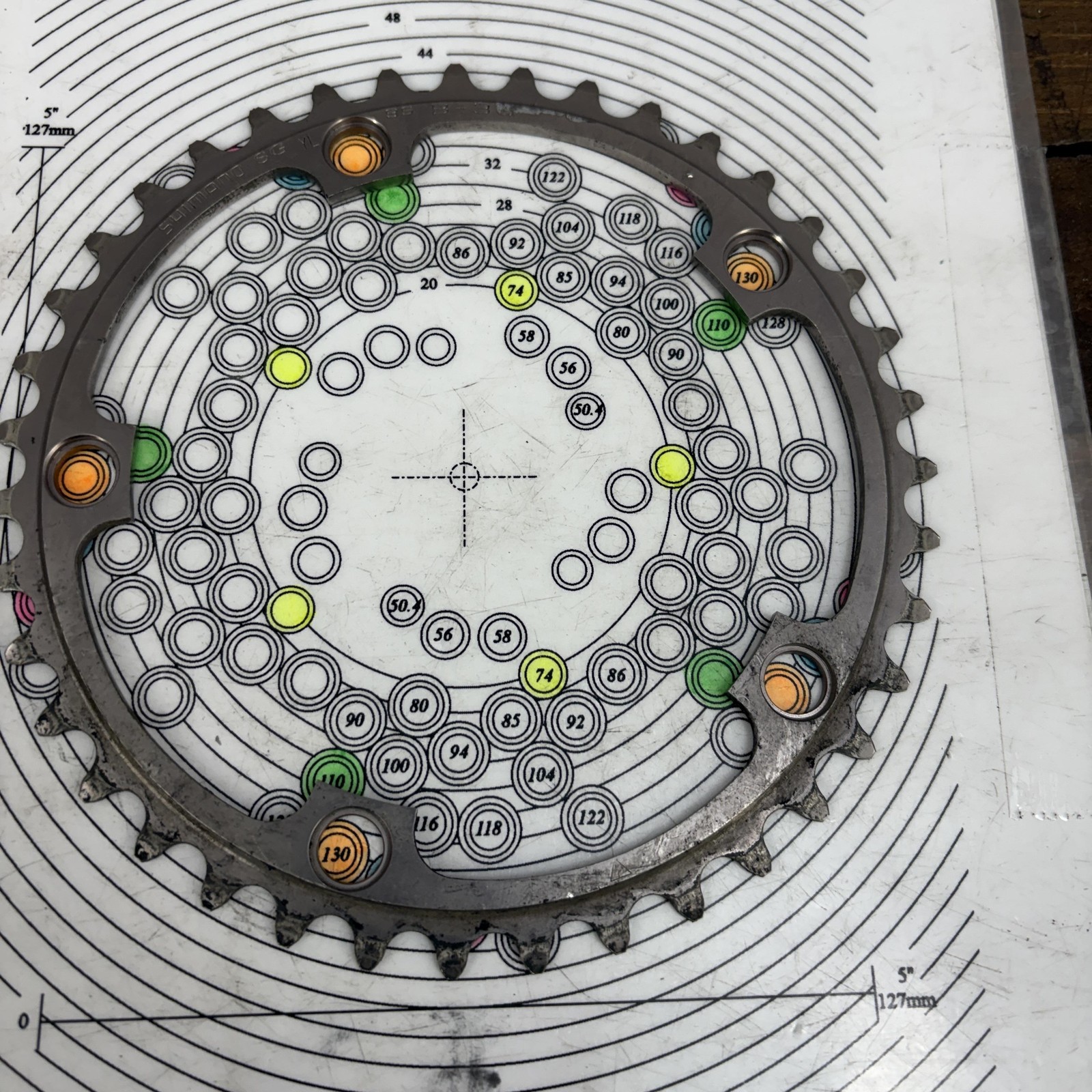 Vintage Shimano 39T Chainring 130 BCD 5-Arm Dura Ace 9 Speed Road Bike 39t