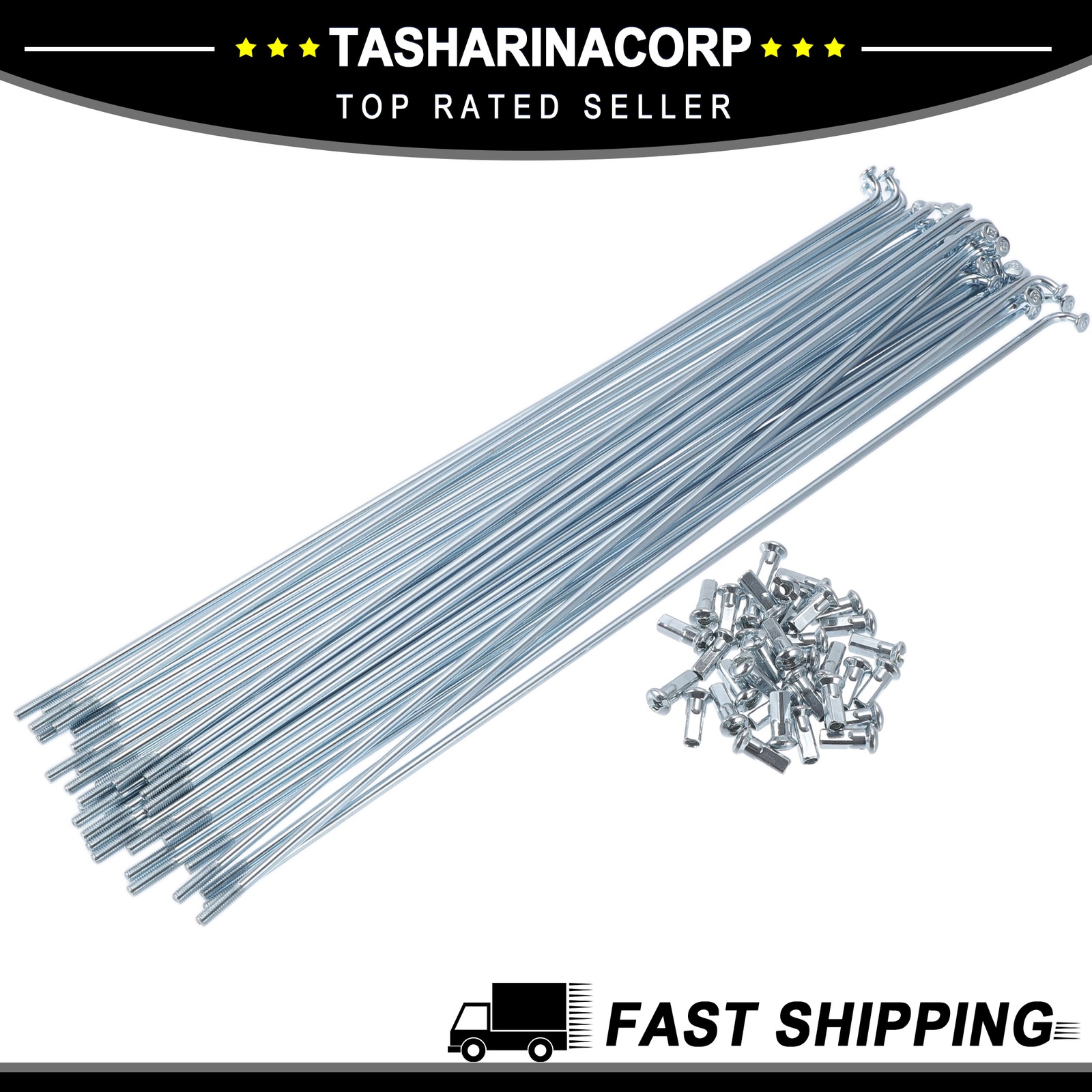 1Set 12G 240mm Length Bicycle Spokes Nipple Carbon Steel Galvanized Universal