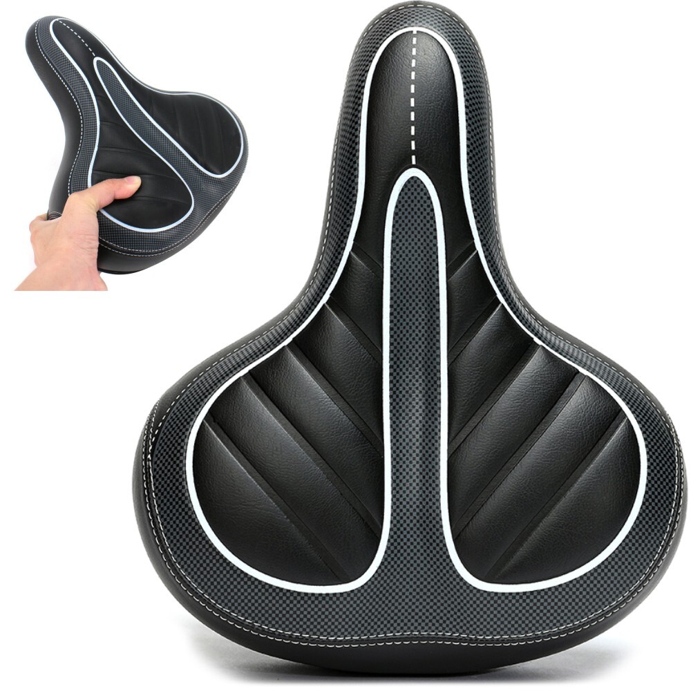 Bike Comfort Wide Big Bum Bicycle Gel Cushion Extra Soft Sporty Saddle Seat Pad