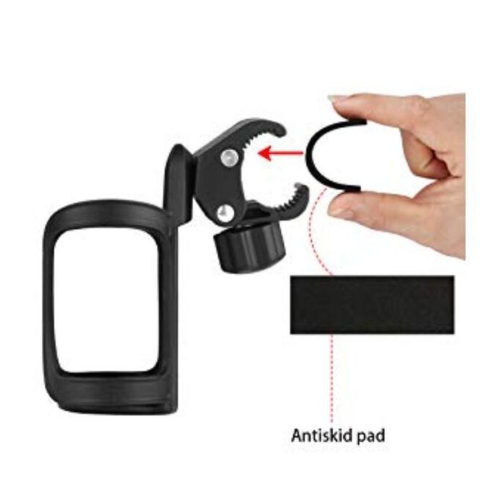 Black Cup Holder for Baby Carriage Bike Tricycle Umbrella 14 cm x 7 cm