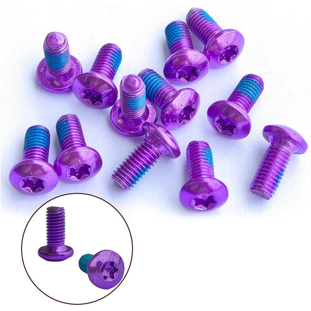 High Carbon Steel Purple T25 Screw Bolts for MTB Bike Box of 12 M5x10mm