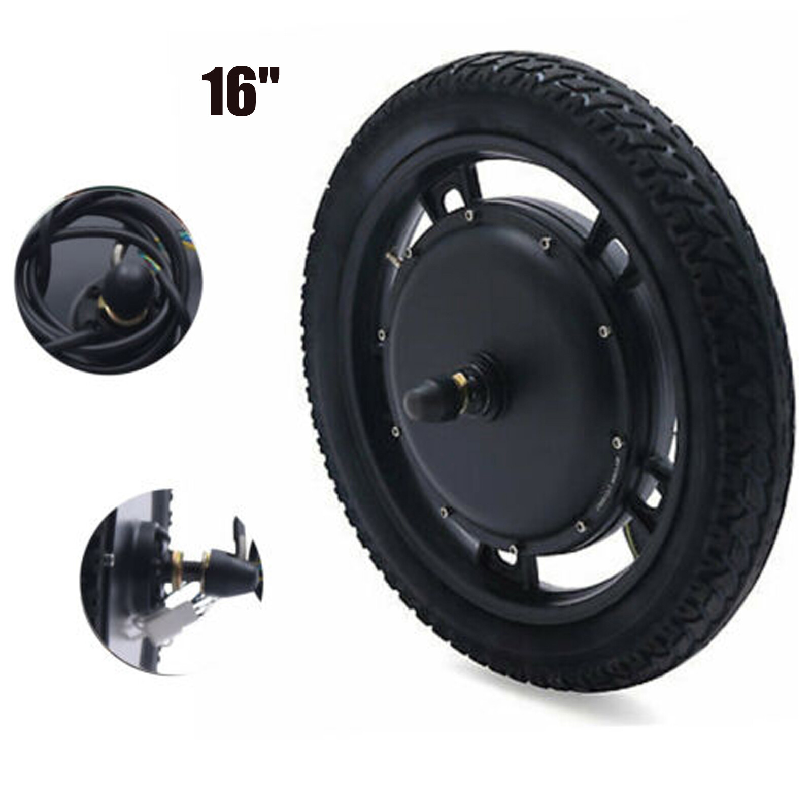 16″ E-Bike Electric Bicycle Front Wheel Hub Motor Kit 48V 1000W Brushless Motor