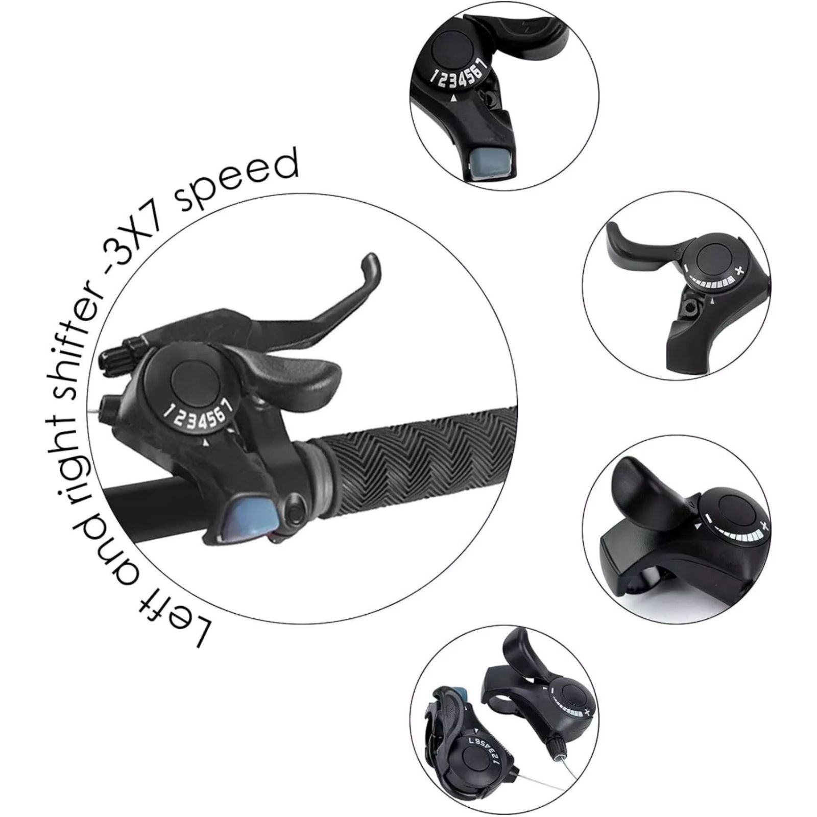 3×7 21-Speed Shifters w/Durable Construction Aluminum Steel & Premium Plastic