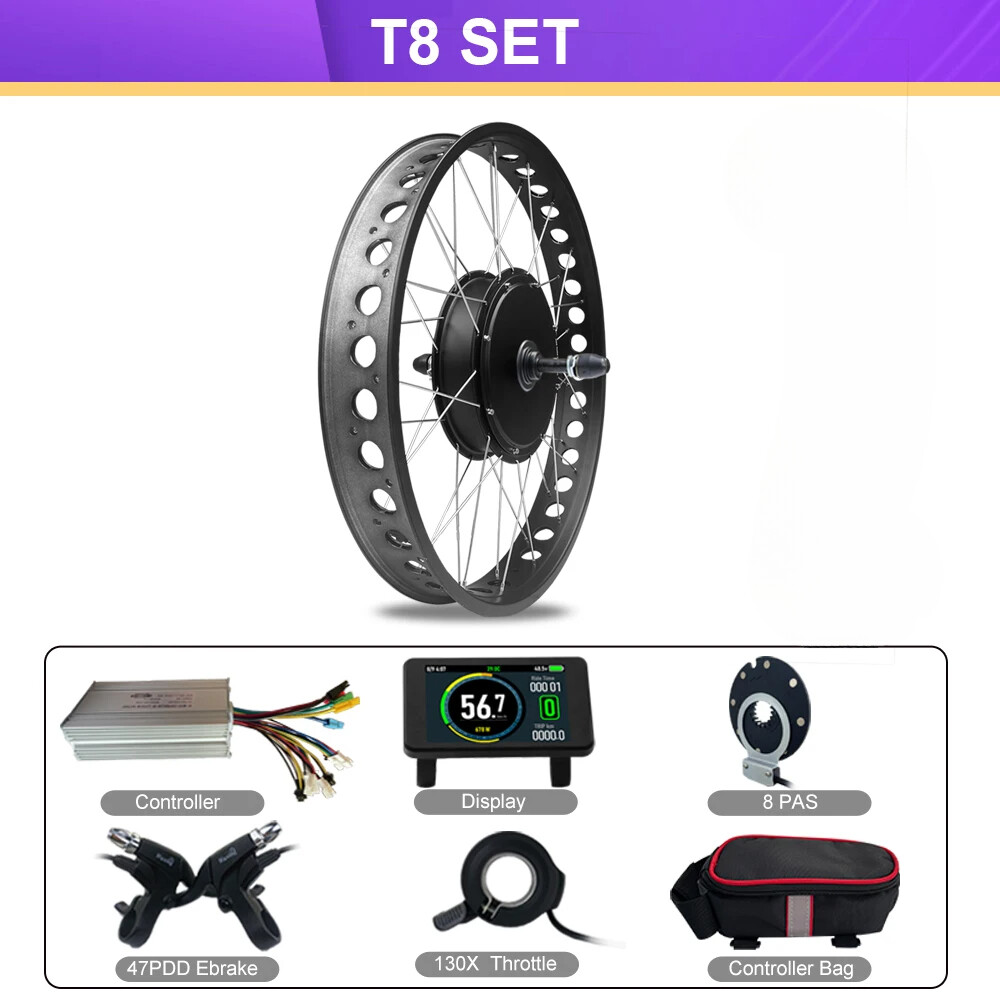 48V 1000W 1500W Snow Electric Bicycle Fat Tire Rear Rotate Hub Motor 20/24/26”