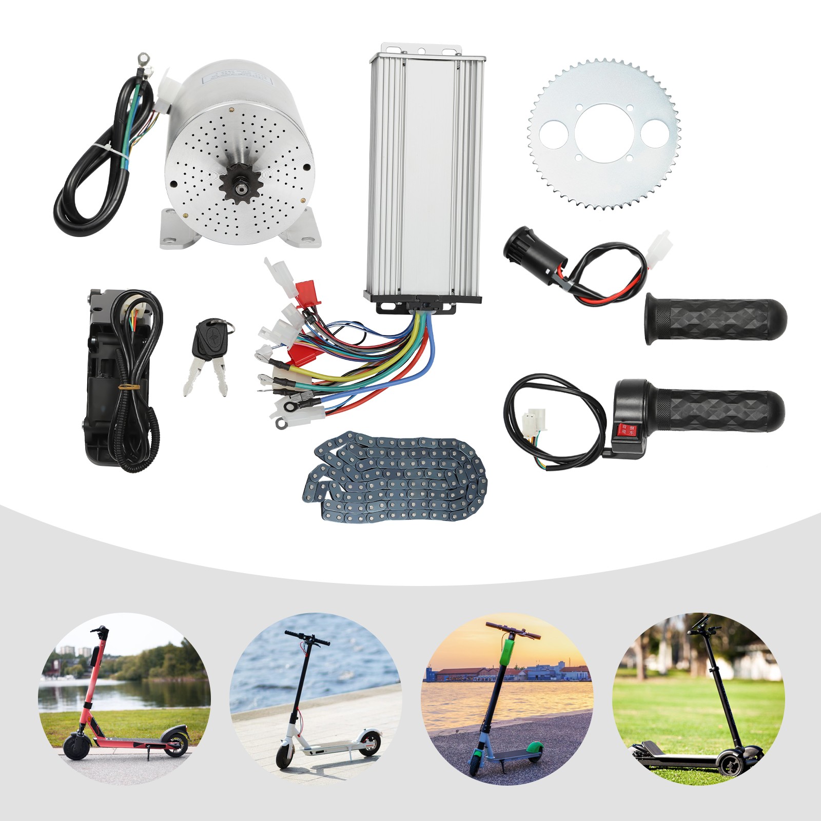 For Electric Scooter 6000RPM 48-72V 3000W E-bike Brushless Motor Controller Kit