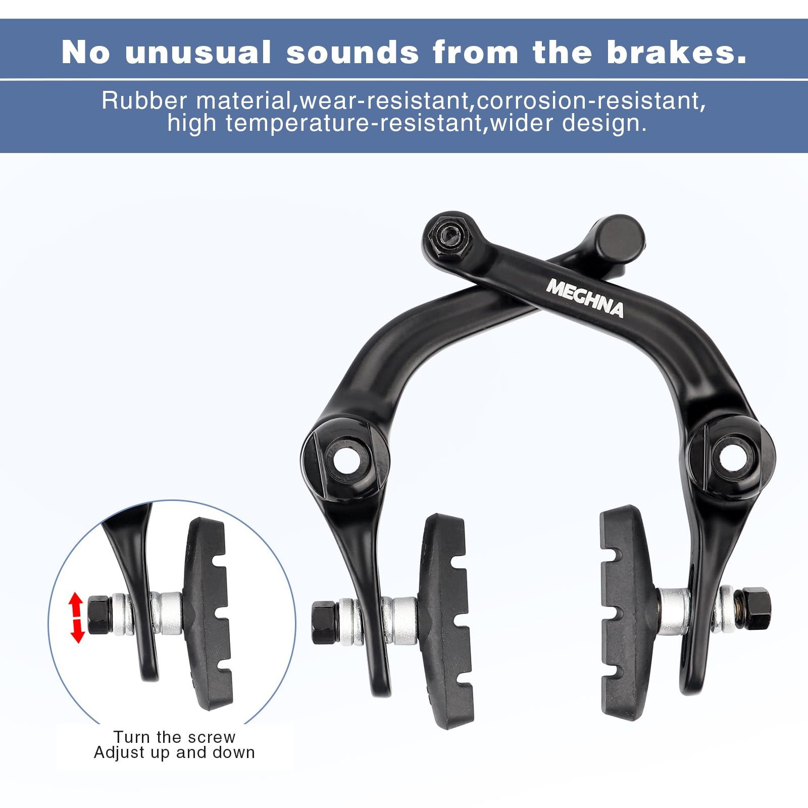 BMX Rear Aluminum Alloy Rim Brake Set，Bike U Brakes 900MM/950MM, Black
