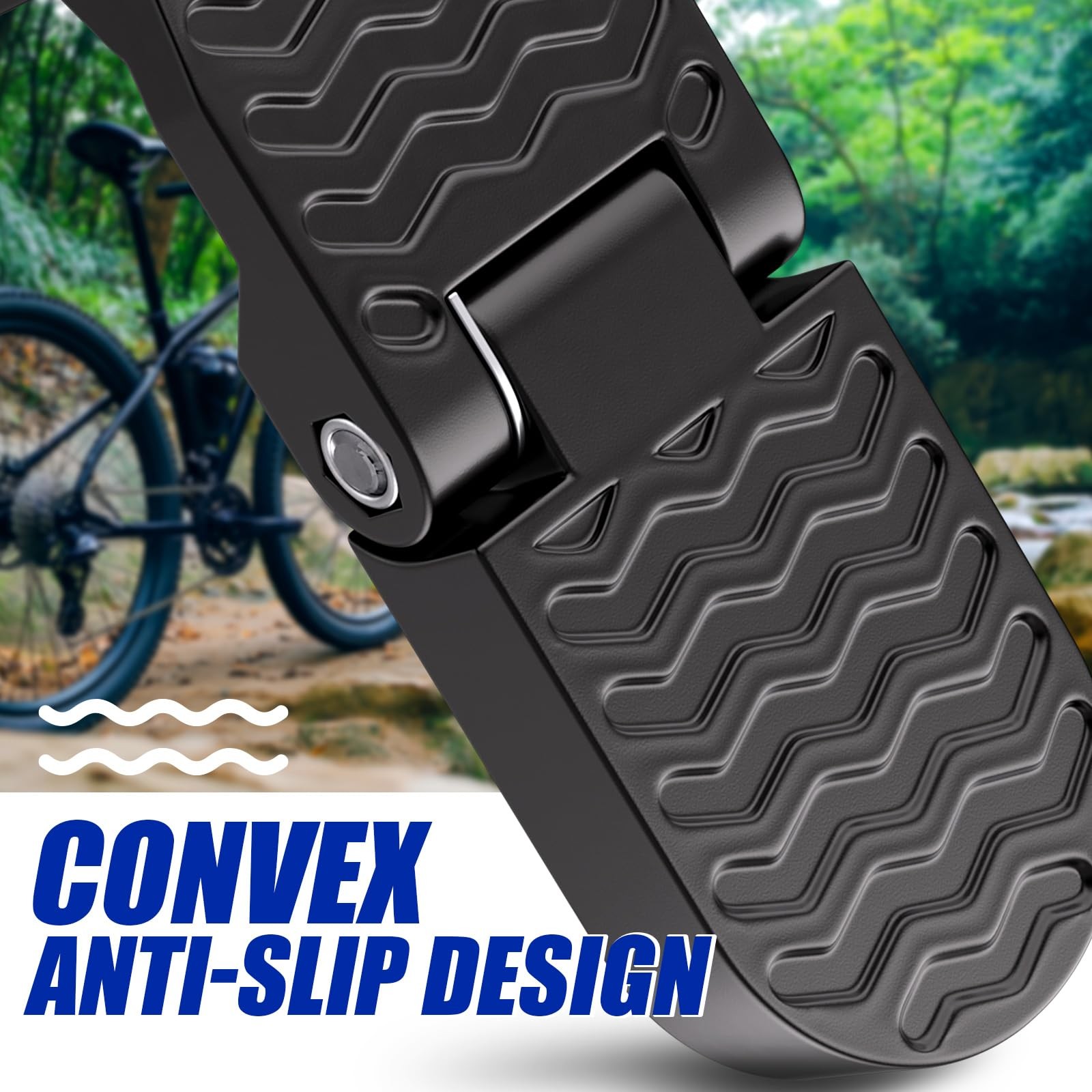 2PCS E-Bike Rear Foot Pegs, 15MM Aluminium Non-Slip Bicycle Pedals