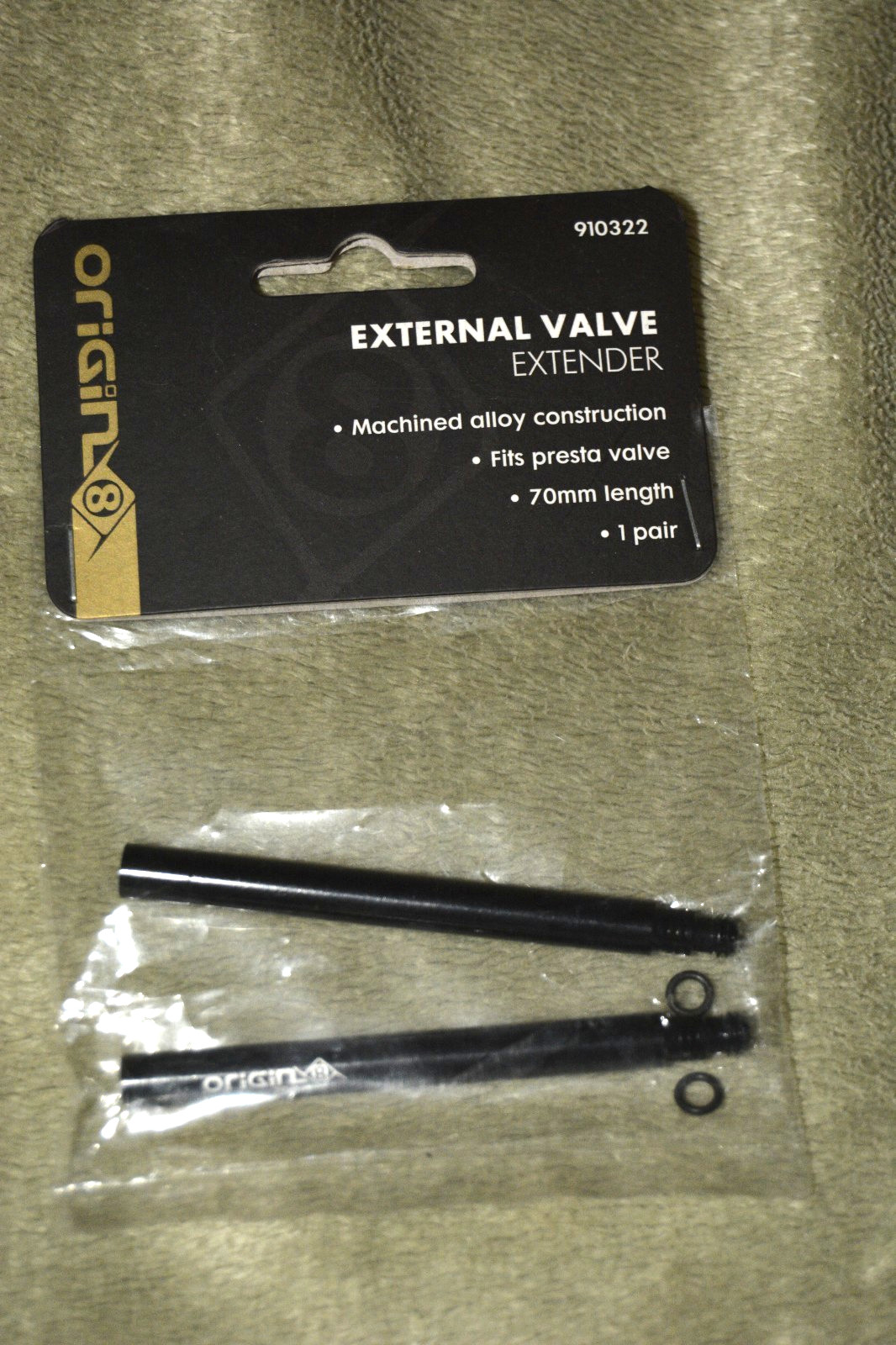 2 Set Origin8 External Valve Extender External 70mm Black ~ FAST SHIPPING USA!