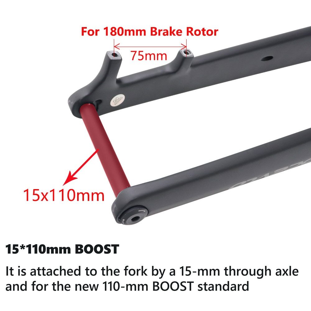 29er Carbon Downhill Bike Rigid Fork Boost Mountain Bike Thru Axle 110*15mm Fork