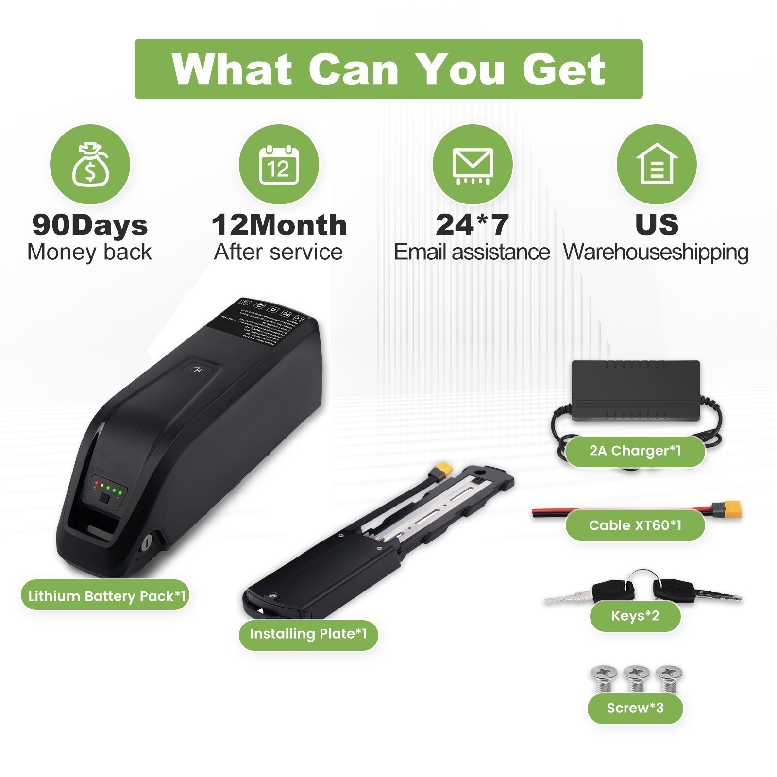 UUG 4PIN 48V 15Ah Black Ebike Battery 1000W Electric Bike Lithium Battery