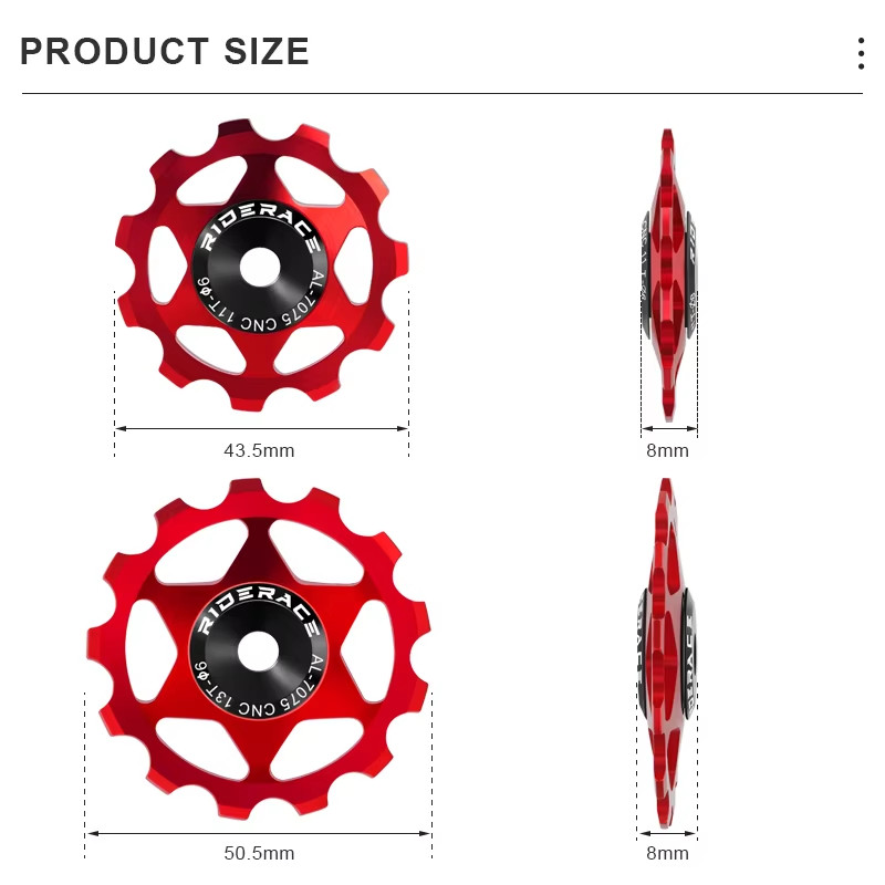 11T 13T Bicycle Pulley Rear Derailleur Multicolour MTB Road Bike Wheel Guide Bea