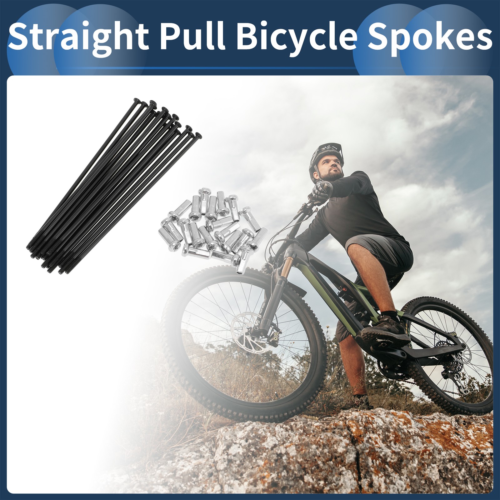 20 sets bike spokes straight shot 14G 89mm black carbon steel
