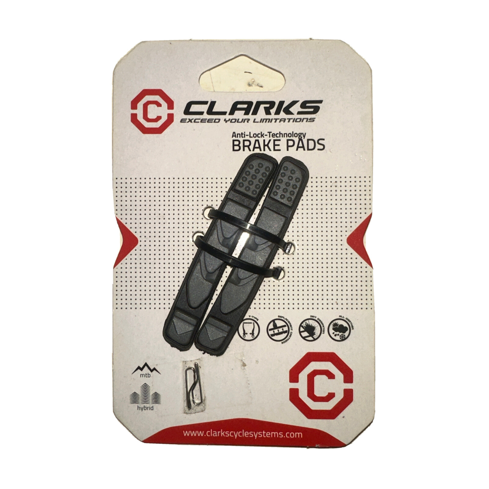 Clarks Brake Pads MTB/V Hybrid ALT-03VCR Anti-lock Gray Black Replacement Bike