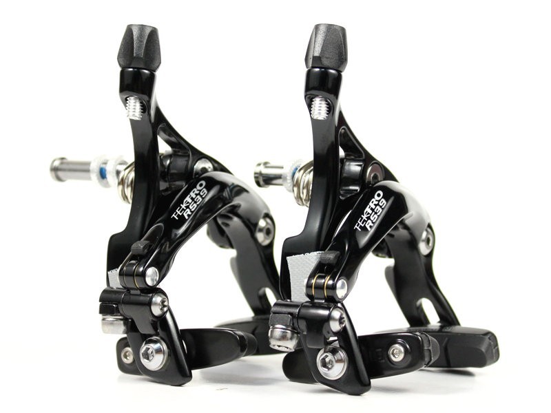 NOS Tektro R539 47-57mm Caliper Brake Set Recessed Mount Front+Rear Black