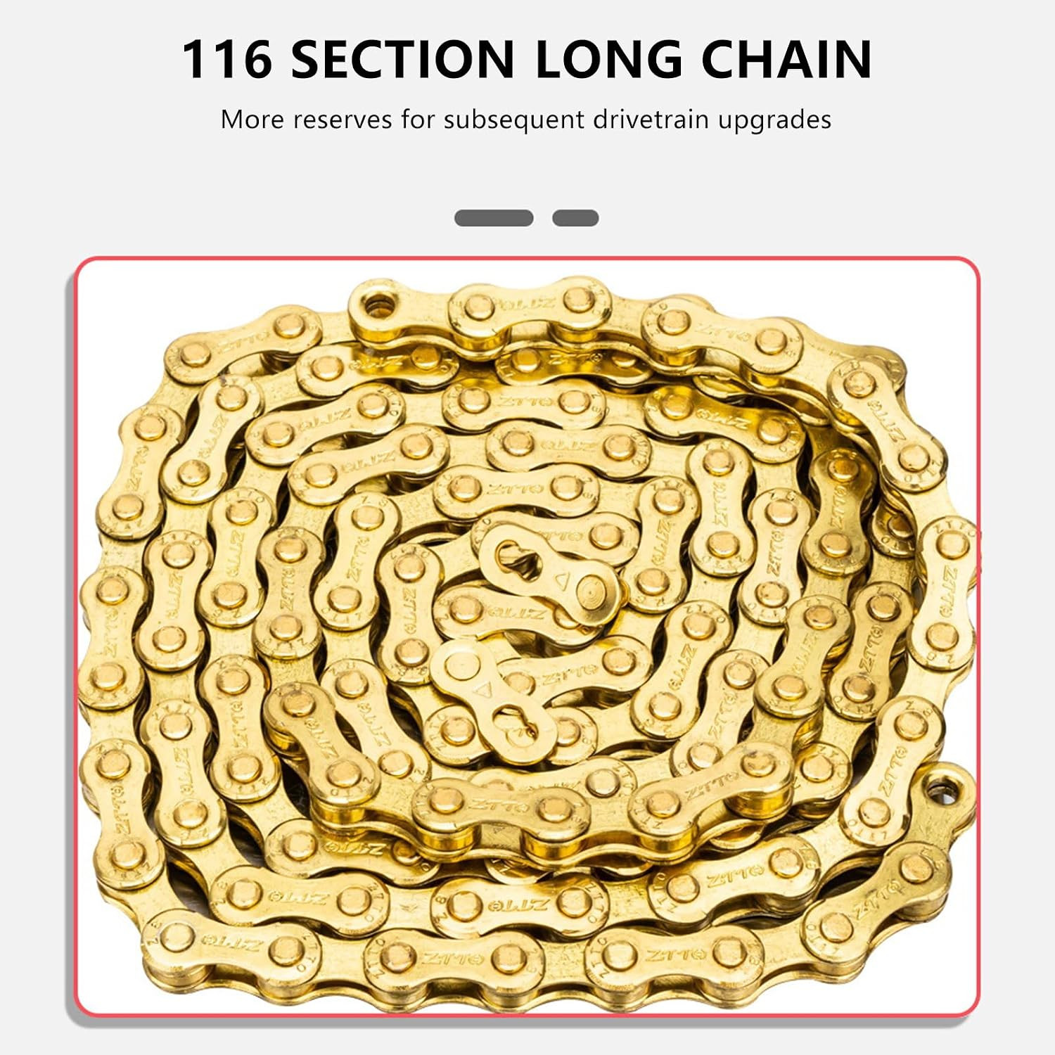 6/7/8 Speed Bike Chain, Bicycle Chain 1/2 X 3/32 Inch, 8-Speed Alloy Steel