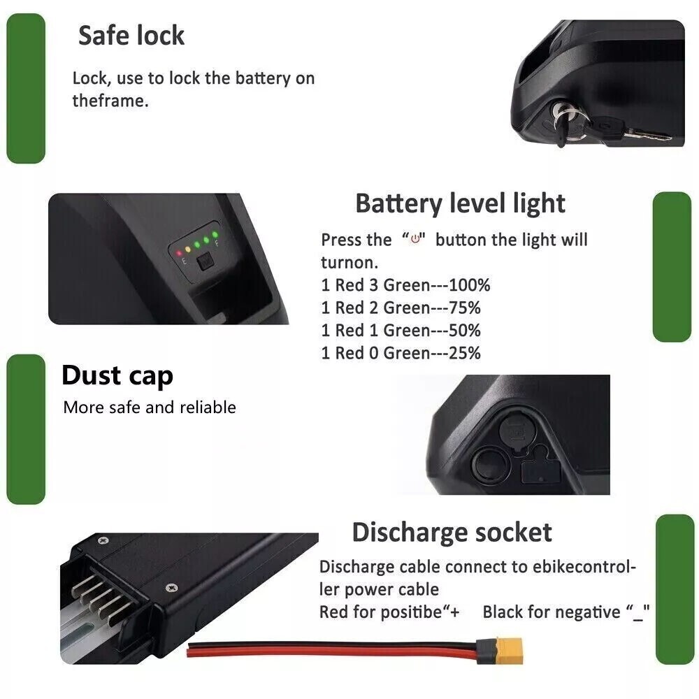 48V Hailong Lithium Ebike Battery 20Ah 5Pin with Charger For Electric Bike Motor