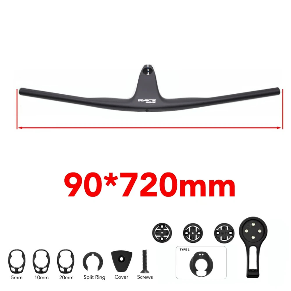 Carbon Fiber Integrated MTB Handlebar -17 Degree Internal Cable 50mm-90mm Stem
