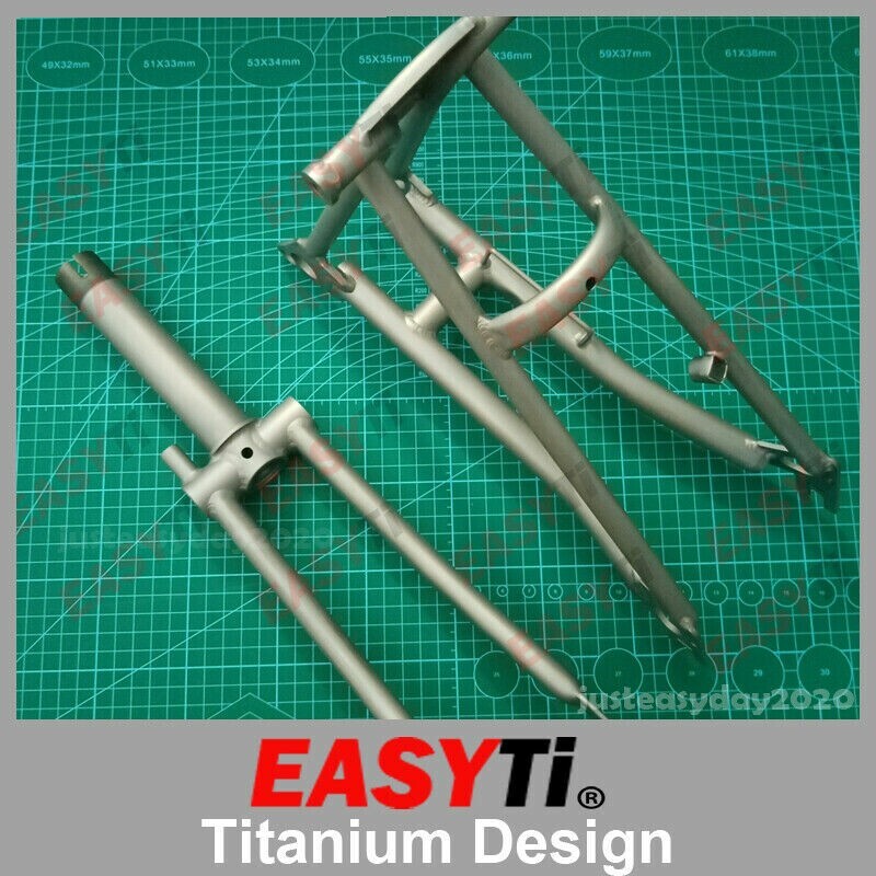 EasyTi/Titanium Rear Frame and Front Fork (Original Matte )for Brompton Bike