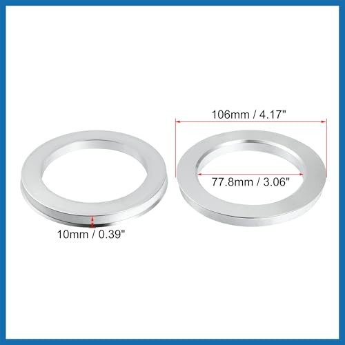 4pcs OD 106mm to ID 77.8mm Aluminium Alloy Car Hub Centric Rings Wheel Bore
