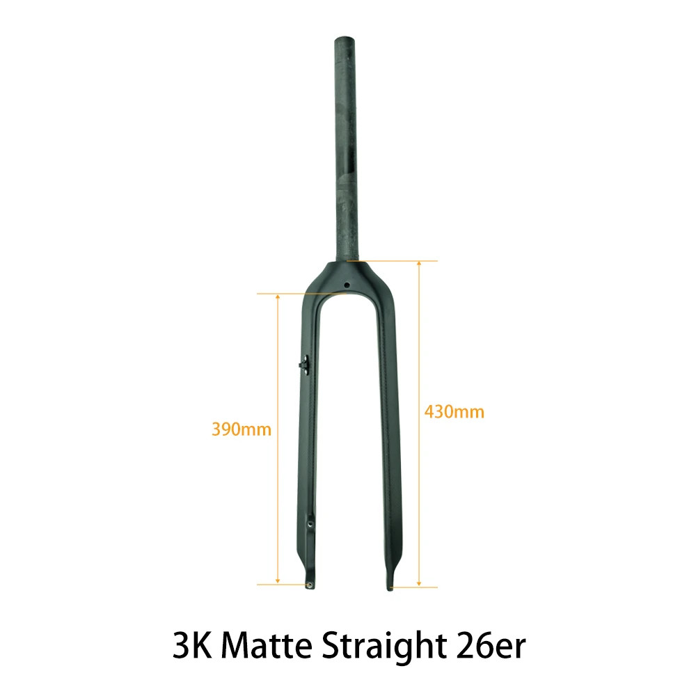 Full Carbon Fiber MTB Rigid Front Fork 26 27.5 29er Disc Brake External Cable