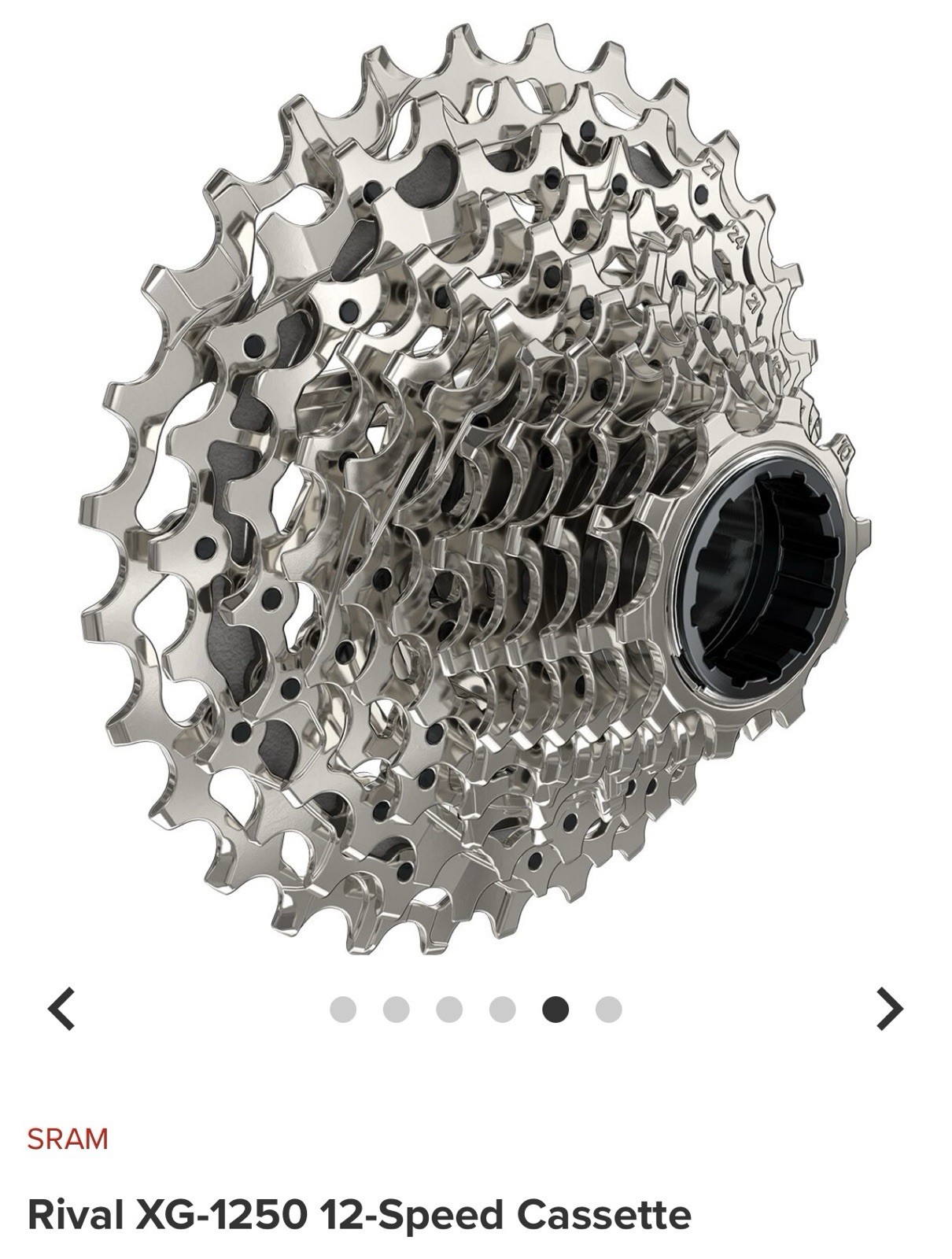 SRAM Rival AXS XG-1250 Cassette – 12-Speed 10-30t Silver For XDR Driver Body D1