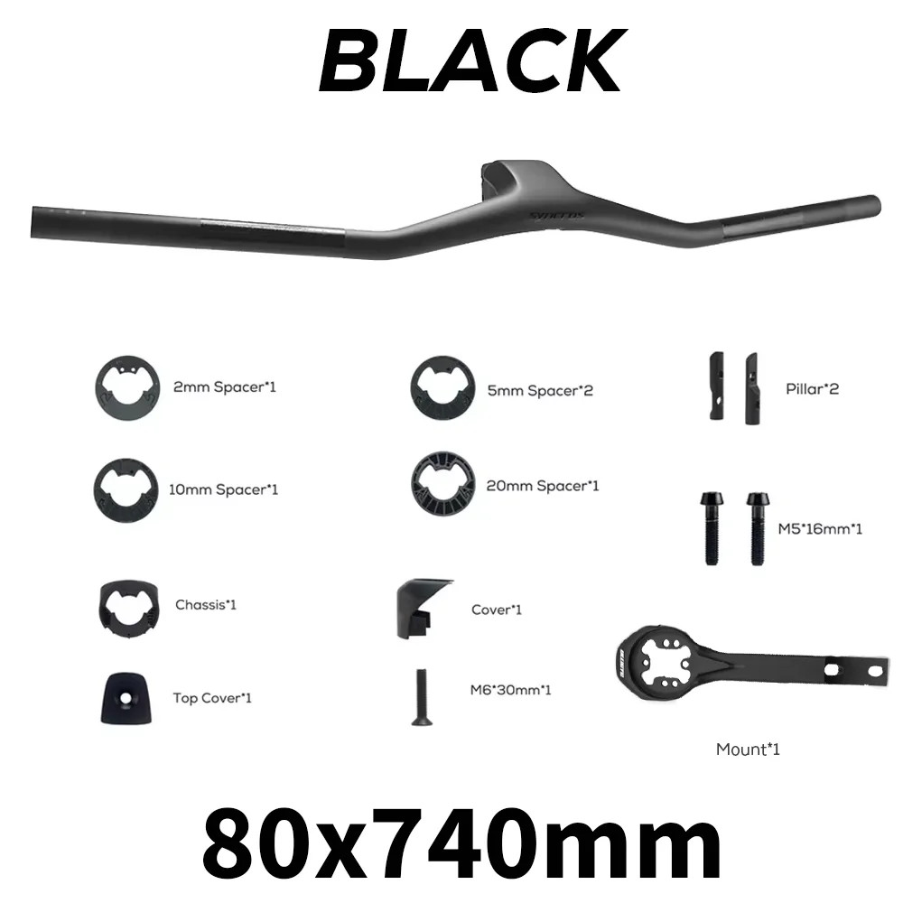-40 Degree Full Carbon Fibre Integrated Mountain Bike Handlebar 60-100mm Stem