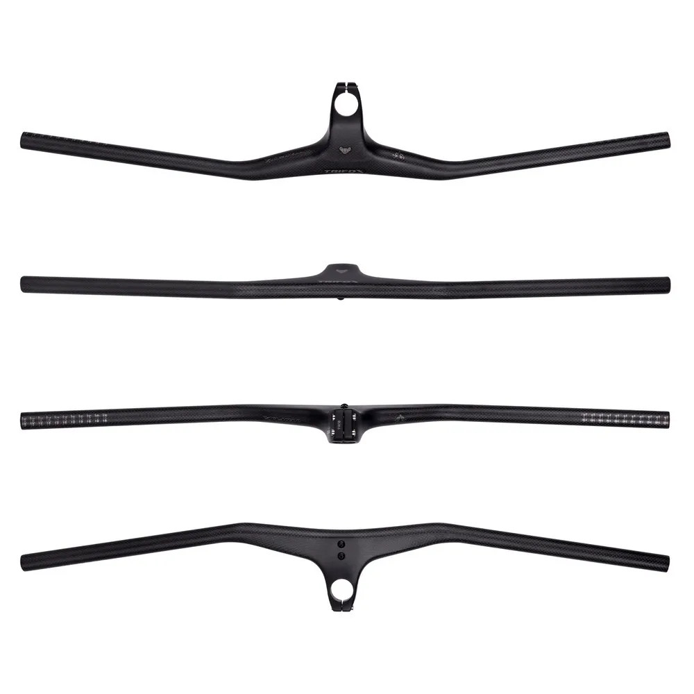 Carbon Fiber Integrated Handlebars Mountain Bicycle Riser Bar Angle -17°