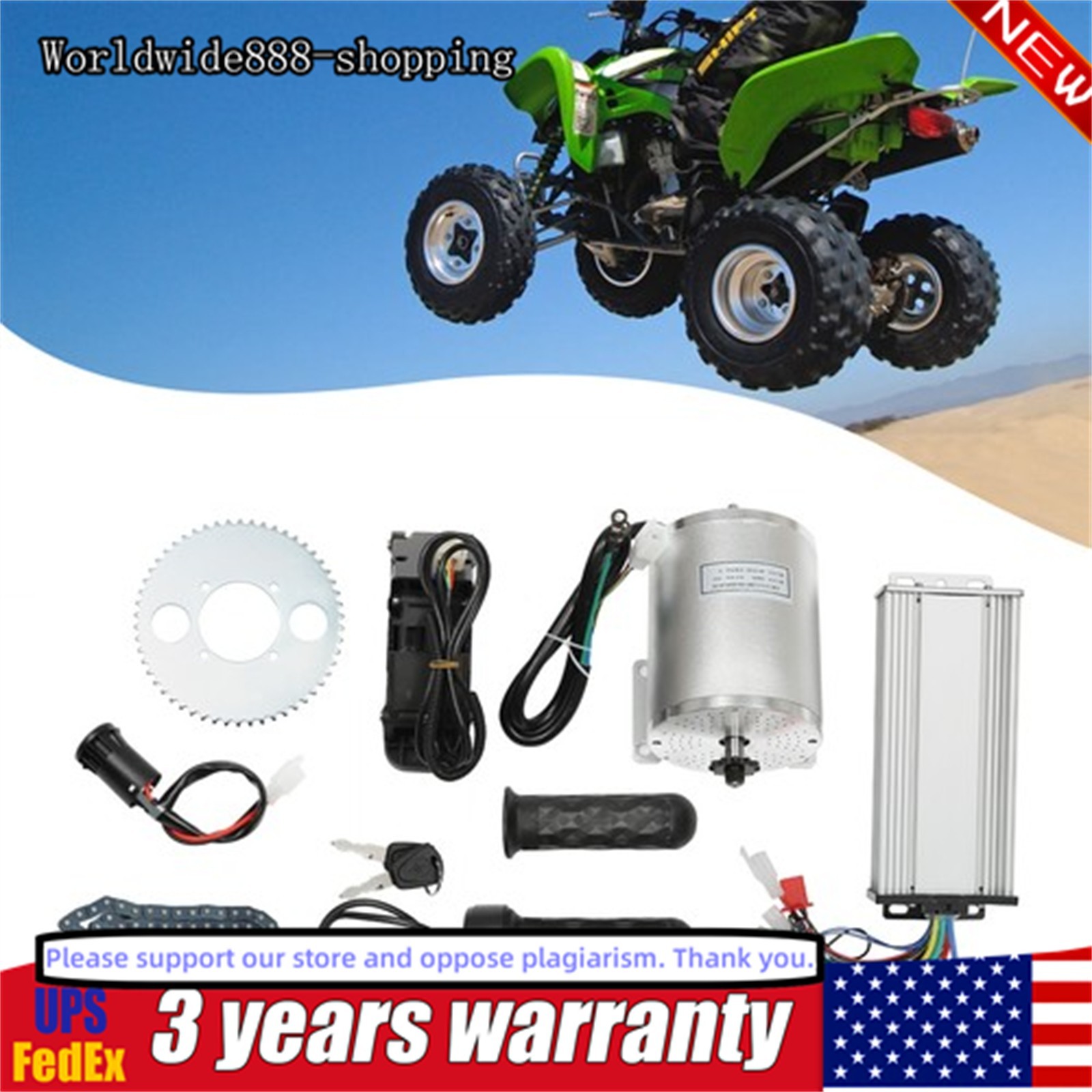 For Electric Scooter 6000RPM 48-72V 3000W E-bike Brushless Motor Controller Kit