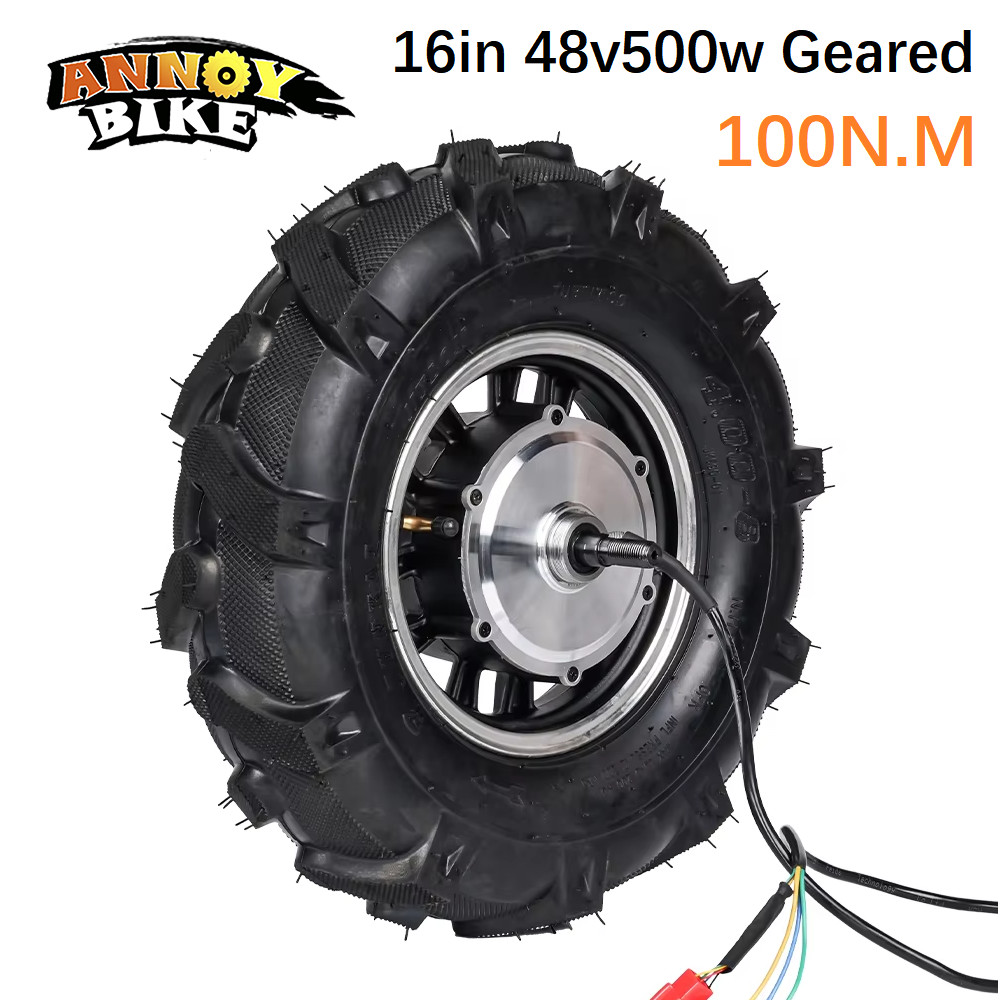 16 inch 48V 500W-1500W BLDC Electric Wheel Geared 100N.M Hub Motor Electric bike