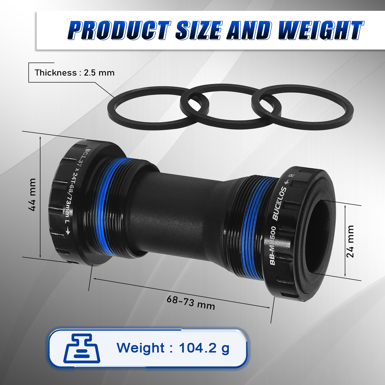 Mountain Bike Bottom Bracket BSA68/73MM Threaded Ceramic Bearing Hollowtech II