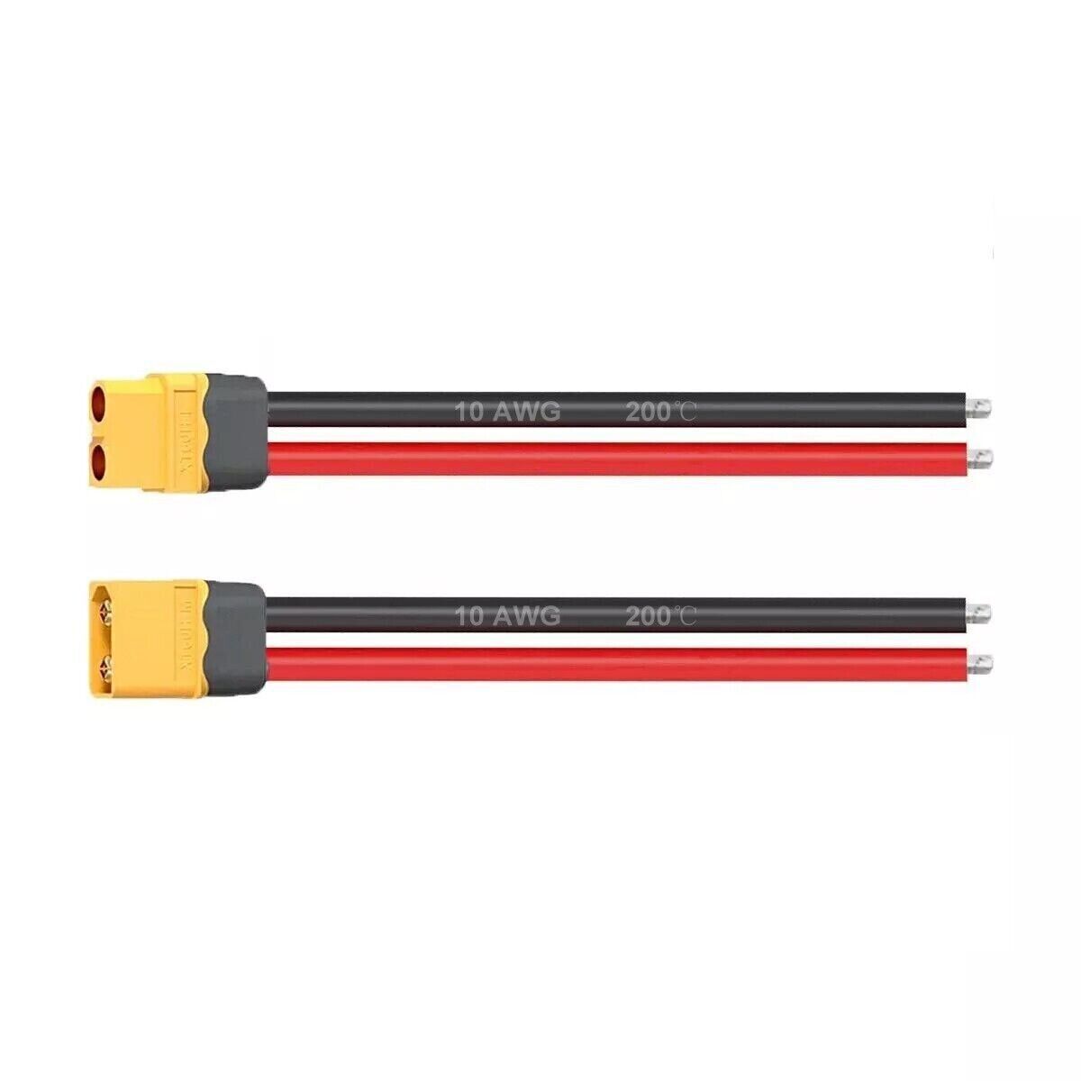 1Pair XT60 Plug Connector Female Male 10AWG Cable Wire Ebike Lipo Li-Ion Battery