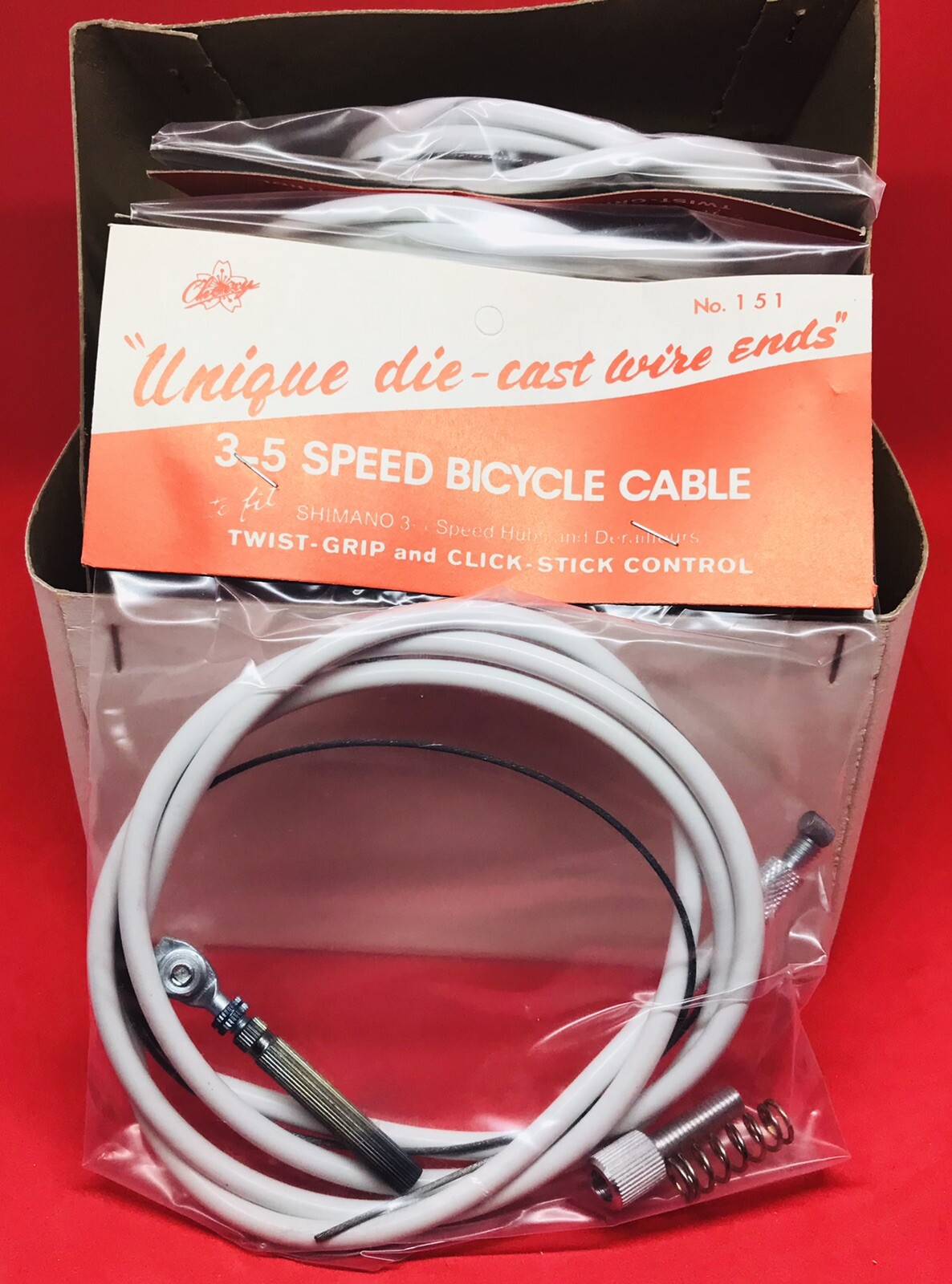 Bicycle Cable CHERRY 151 3-5 SPEED-FITS SHIMANO 3-5 SPEED HUBS & DERAILERS