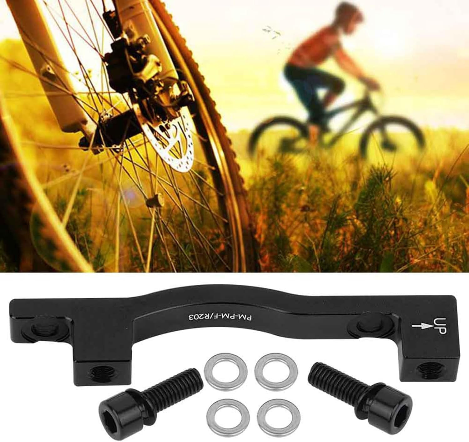 160 to 203 Post Mount Adapter 160Mm 203Mm 180Mm Disc Brake 185 Rotor Front Calli