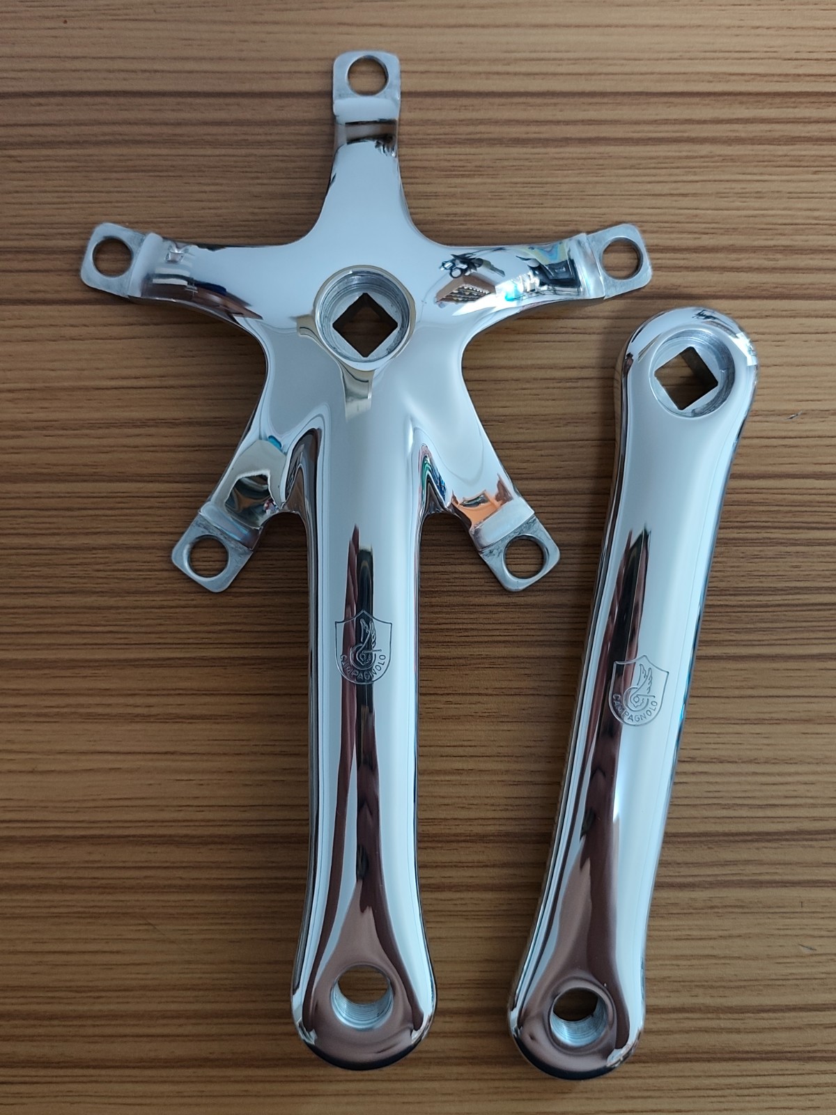 DIY Unbranded PISTA ROAD crankset Polished Engraved 165mm 144BCD