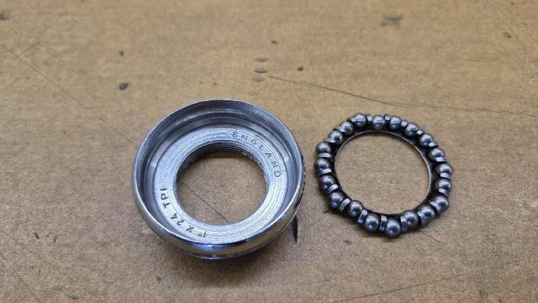 Vintage Campagnolo Record Headset, steel, chrome plated, 1” x 24tpi threaded
