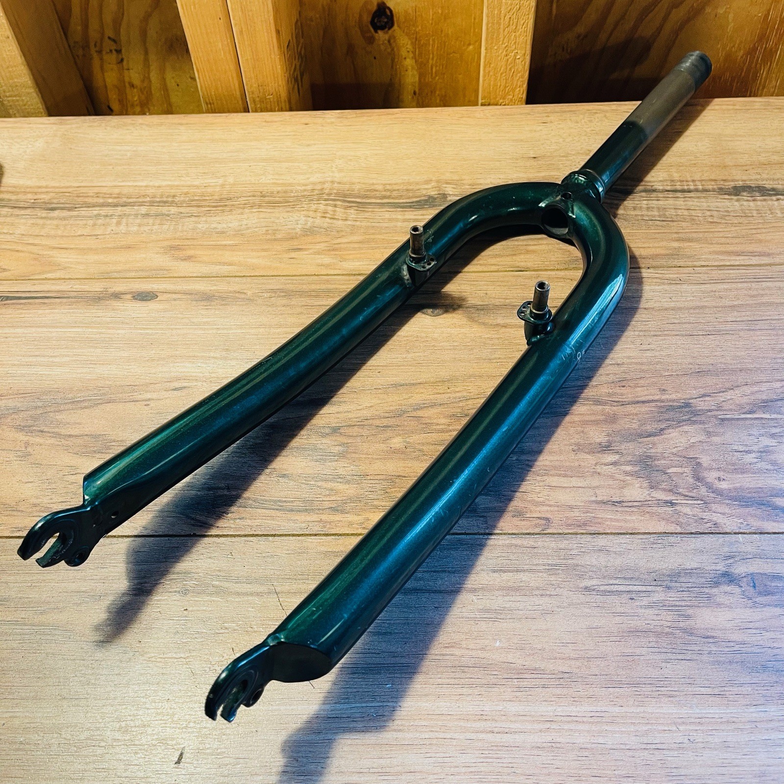  1-inch 1” Threaded Rigid MTB Fork 26 182 Steerer 395 AtoC Green Chromoly