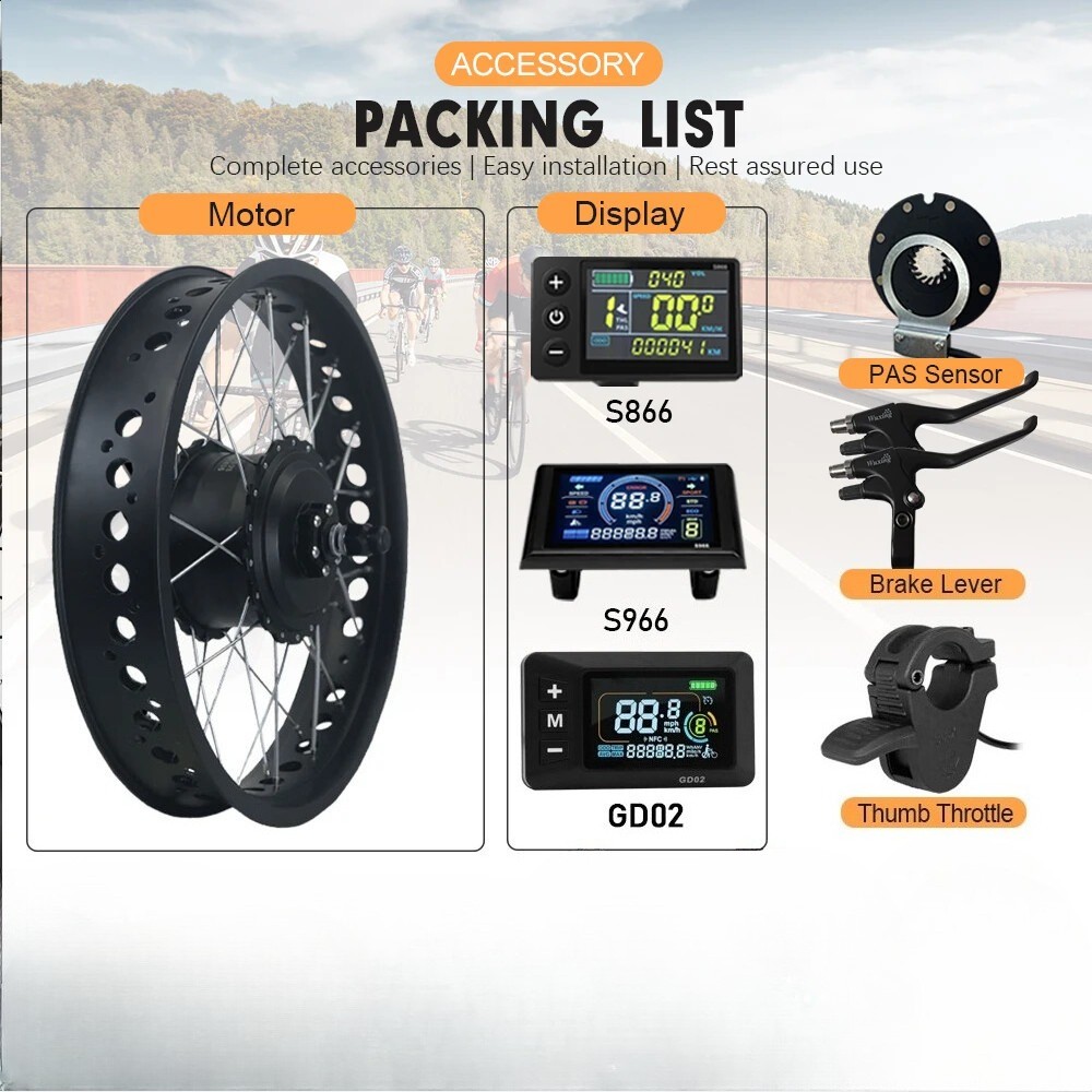 20/24/26in 36V 48V 500W Rear Cassette Hub Motor for Electric Bike Conversion Kit