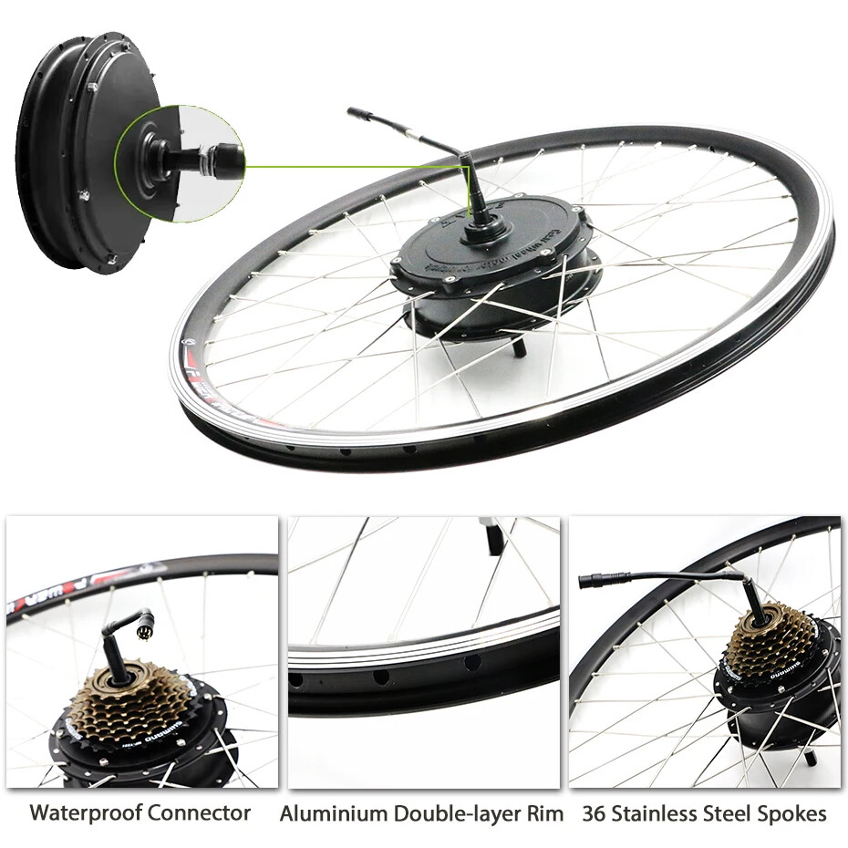 36V 250W 500W E-bike Conversion Kit Front/Rear Motor Wheel Max Speed 45KM/H