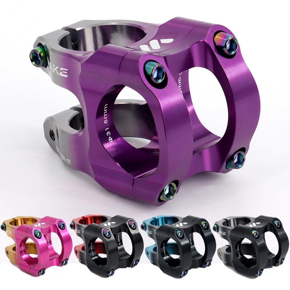 Short Stem Aluminum Alloy Mountain Bike Handlebar Riser Lightweight Purple