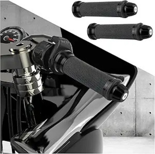 2PCS Motorcycle Handlebar Grips, 7/8″ & 1″ Motorcycle Grips Tunin Color: Black