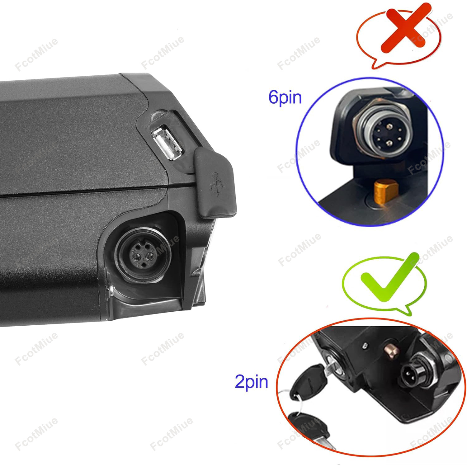 Reention Dorado Ebike Battery 48V 10.4Ah 14Ah for Aventon Pace 500,GIO PEAK