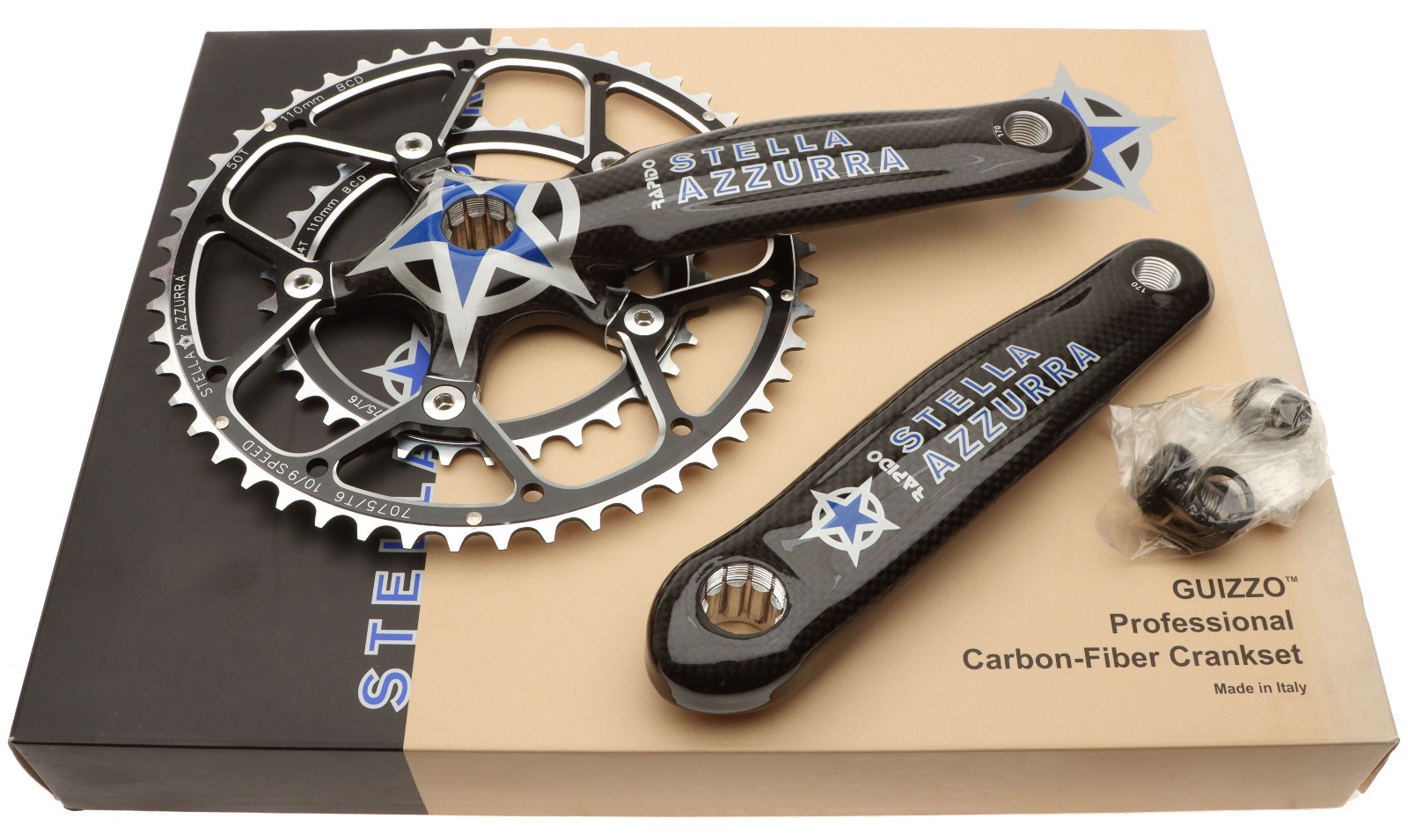 Stella Azzurra Rapido Professional Carbon Cranks 170mm 50/34 10SPD ISIS NOS NEW