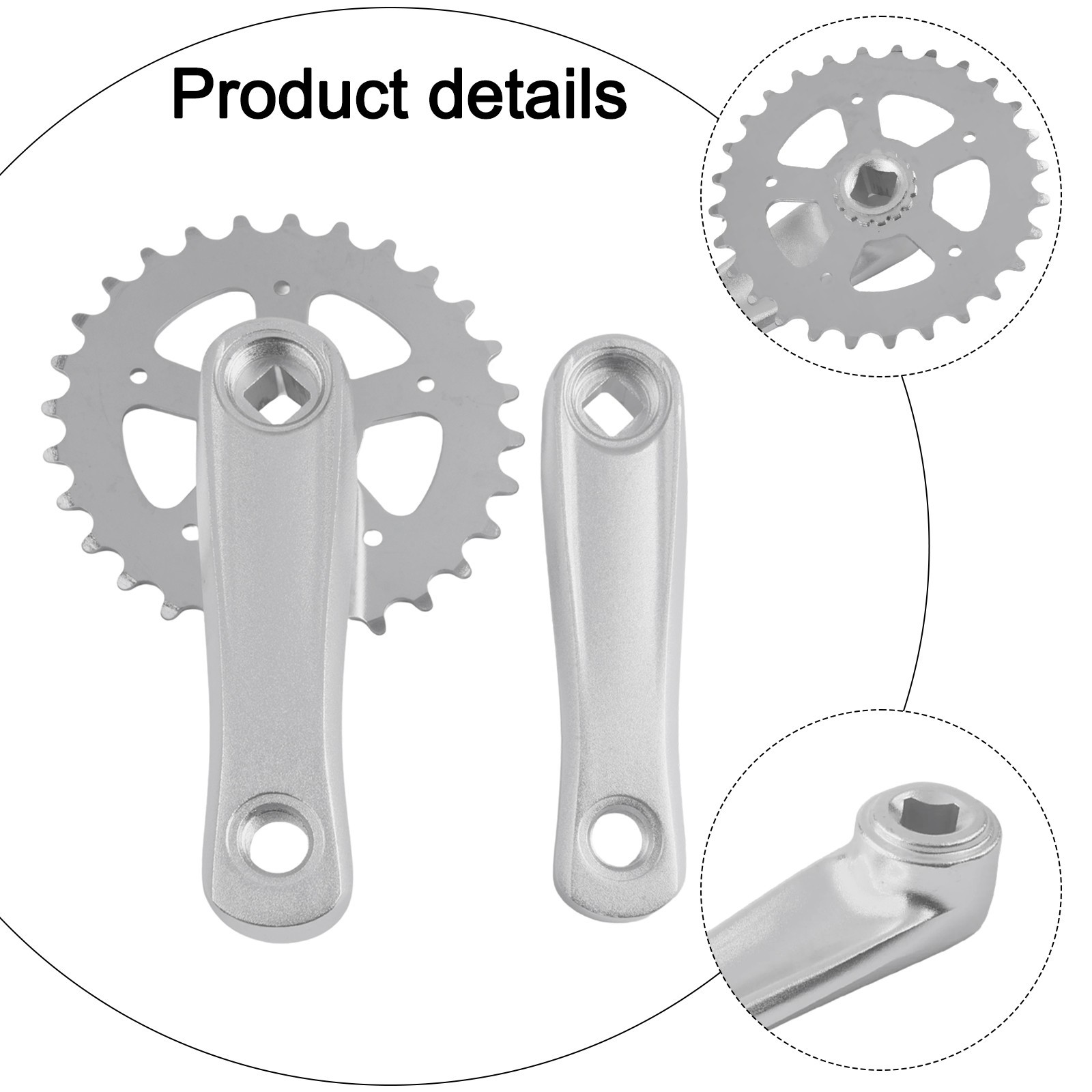 28T Lightweight Bike Crankset for Children with 114mm Size and Aluminum Build